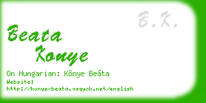 beata konye business card